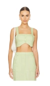 Amanda Uprichard Royston Crop Top In Aloe In Sage