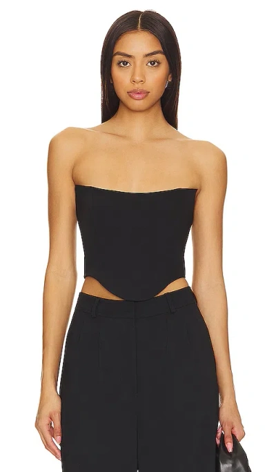 Amanda Uprichard Sabine Crop Top In 黑色