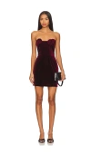 Amanda Uprichard Sabine Mini Dress In Burgundy