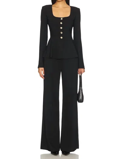 Amanda Uprichard Saddler Wide Leg Pants In Black