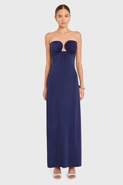 Amanda Uprichard Saladana Maxi Dress In Navy In Blue