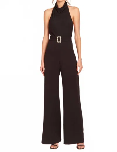 Amanda Uprichard Samba Halter Open Back Jumpsuit In Black