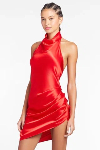 Amanda Uprichard Samba Silk Dress In Ruby
