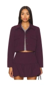 Amanda Uprichard Sanders Jacket In 葡萄酒色