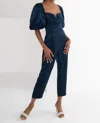 Amanda Uprichard Santucci Jumpsuit In Ink Navy In Blue