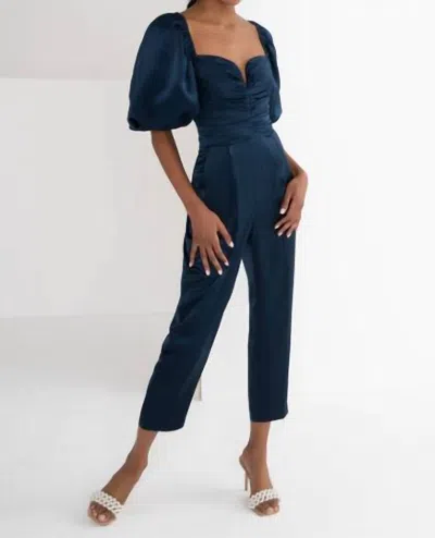 Amanda Uprichard Santucci Jumpsuit In Ink Navy In Blue