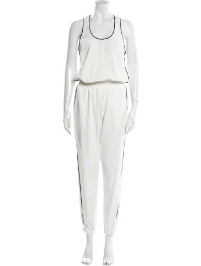 Pre-owned Amanda Uprichard Scoop Neck Jumpsuit In White