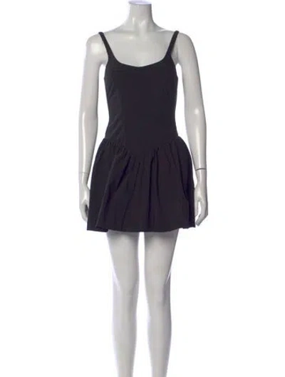 Pre-owned Amanda Uprichard Scoop Neck Mini Dress In Black