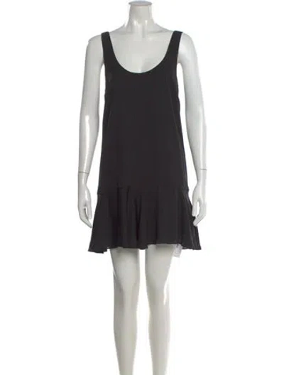 Pre-owned Amanda Uprichard Scoop Neck Mini Dress In Black