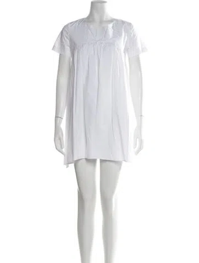 Pre-owned Amanda Uprichard Scoop Neck Mini Dress In White