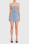 Amanda Uprichard Scorpio Skort Romper In Destiny Wash In Blue