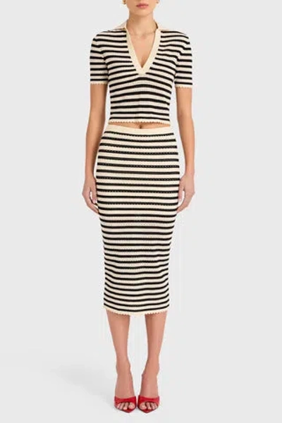 Amanda Uprichard Seine Top In Black,cream