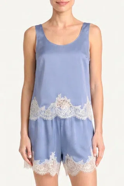 Amanda Uprichard Selia Silk Top In Blue