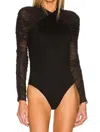 Amanda Uprichard Shandi Bodysuit In Black In Black