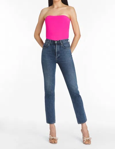 Amanda Uprichard Shiran Strapless Top In Hot Pink