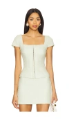 Amanda Uprichard Short Sleeve Antonia Top