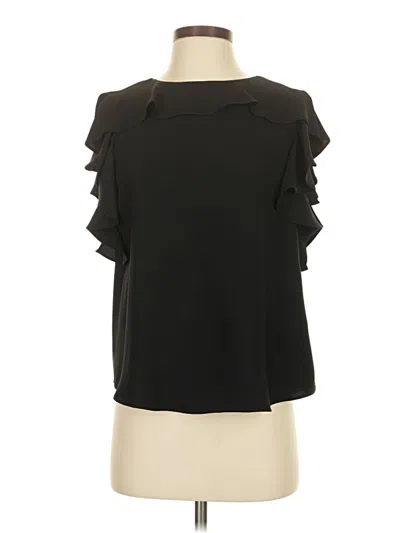 Pre-owned Amanda Uprichard Short Sleeve Blouse In Black