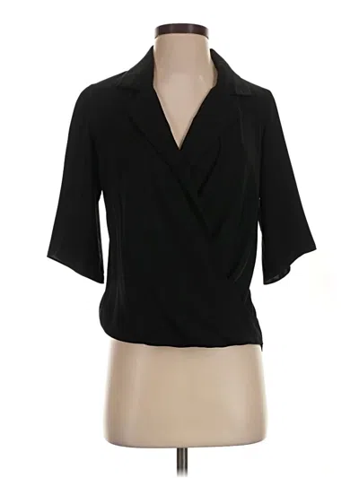 Pre-owned Amanda Uprichard Short Sleeve Blouse In Black