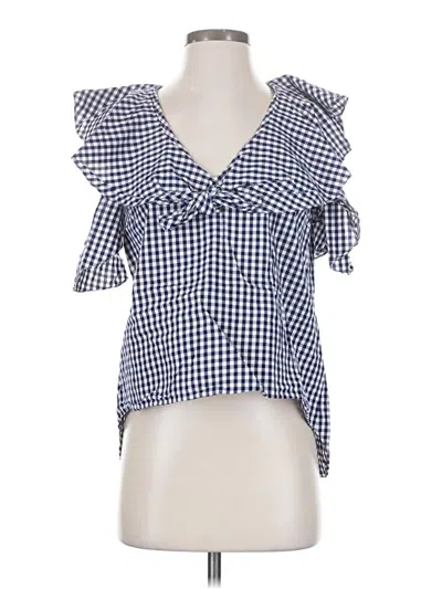 Pre-owned Amanda Uprichard Short Sleeve Blouse In Blue