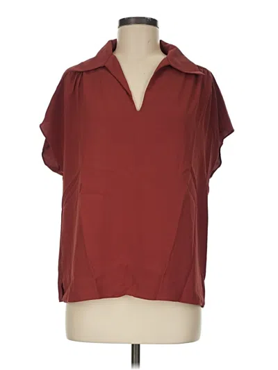 Pre-owned Amanda Uprichard Short Sleeve Blouse In Burgundy