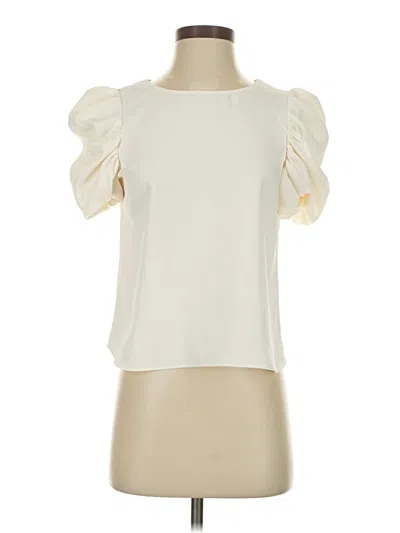 Pre-owned Amanda Uprichard Short Sleeve Blouse In White