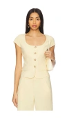 Amanda Uprichard Short Sleeve Kya Top In Cornsilk