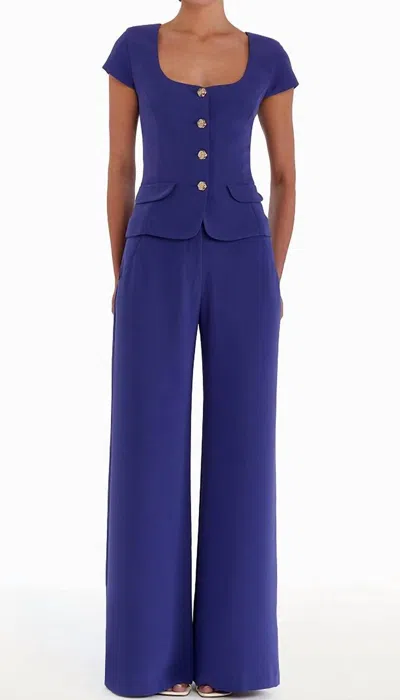 Amanda Uprichard Short Sleeved Kya Top In Serenity