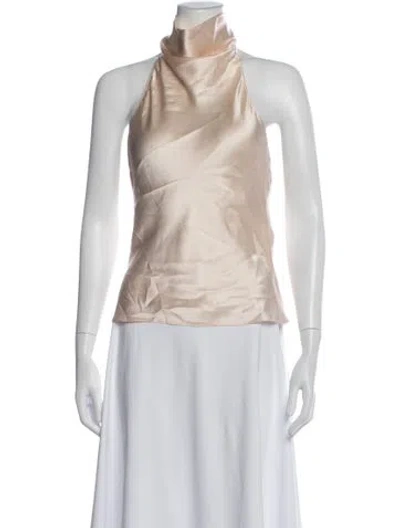Pre-owned Amanda Uprichard Silk Halterneck Top In Neutral