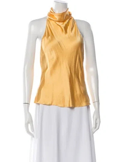 Pre-owned Amanda Uprichard Silk Halterneck Top In Yellow