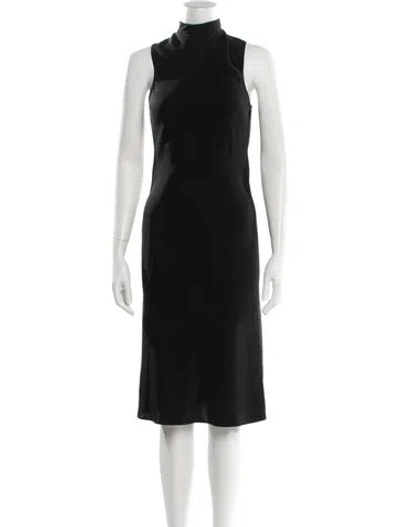 Pre-owned Amanda Uprichard Silk Knee-length Dress In Black