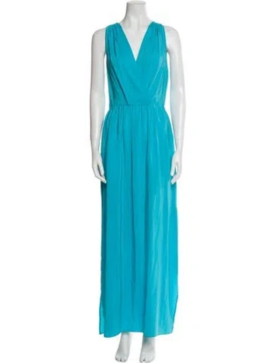 Pre-owned Amanda Uprichard Silk Long Dress In Blue