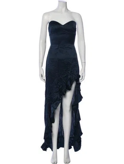 Pre-owned Amanda Uprichard Silk Long Dress In Blue