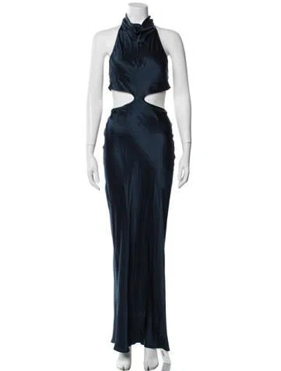 Pre-owned Amanda Uprichard Silk Long Dress In Blue