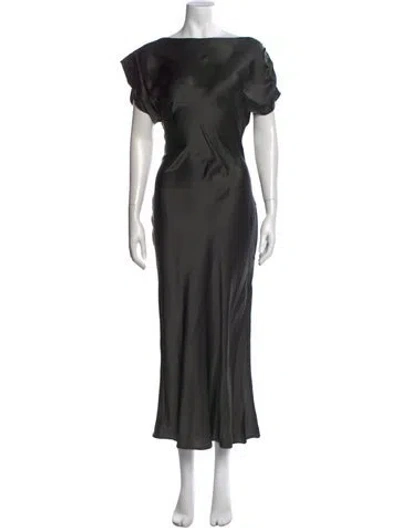Pre-owned Amanda Uprichard Silk Long Dress In Gray