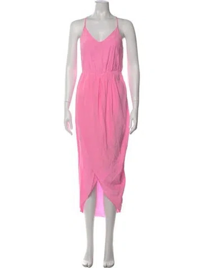 Pre-owned Amanda Uprichard Silk Long Dress In Pink