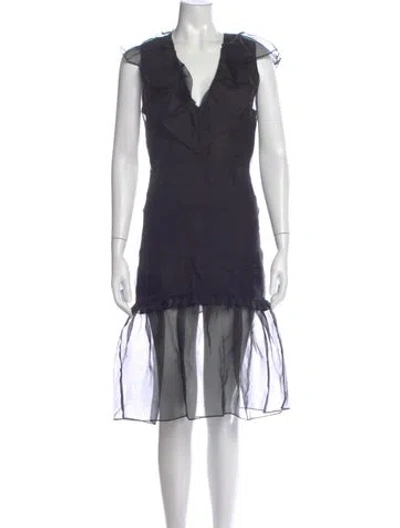 Pre-owned Amanda Uprichard Silk Midi Length Dress In Blue