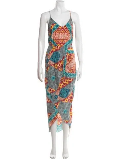 Pre-owned Amanda Uprichard Silk Midi Length Dress In Multi