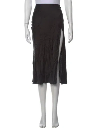 Pre-owned Amanda Uprichard Silk Midi Length Skirt In Black
