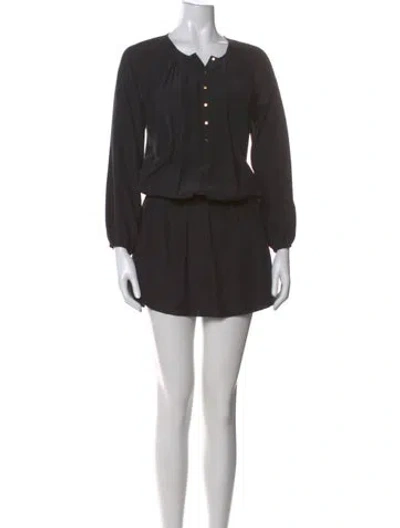 Pre-owned Amanda Uprichard Silk Mini Dress In Black