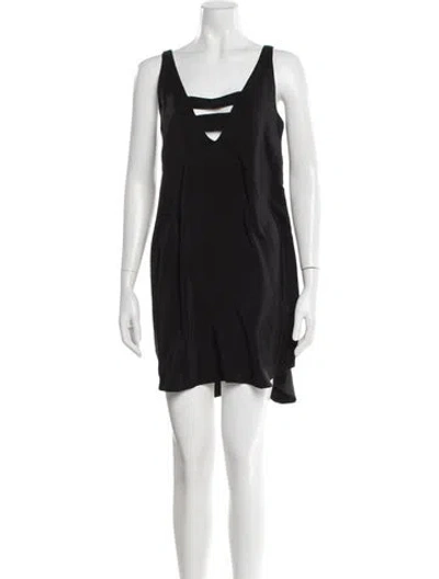 Pre-owned Amanda Uprichard Silk Mini Dress In Black