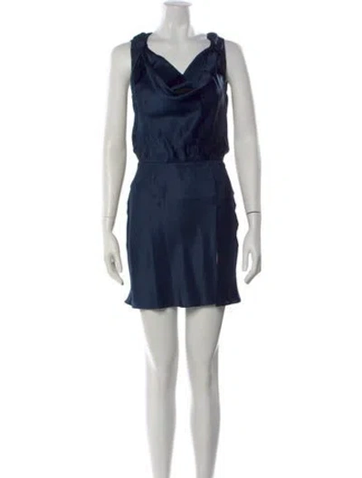 Pre-owned Amanda Uprichard Silk Mini Dress In Blue