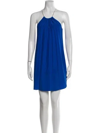 Pre-owned Amanda Uprichard Silk Mini Dress In Blue