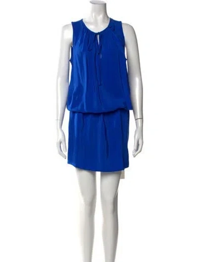 Pre-owned Amanda Uprichard Silk Mini Dress In Blue