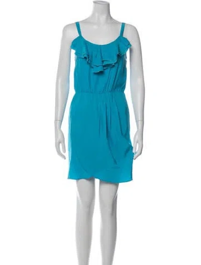 Pre-owned Amanda Uprichard Silk Mini Dress In Blue