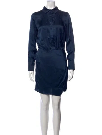 Pre-owned Amanda Uprichard Silk Mini Dress In Blue