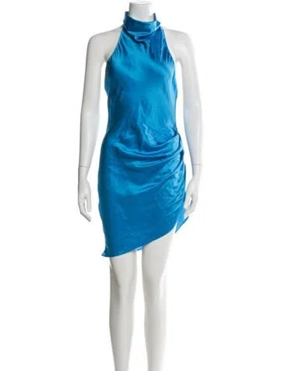 Pre-owned Amanda Uprichard Silk Mini Dress In Blue