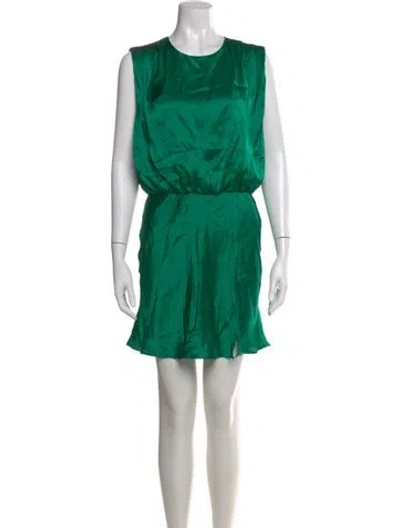 Pre-owned Amanda Uprichard Silk Mini Dress In Green