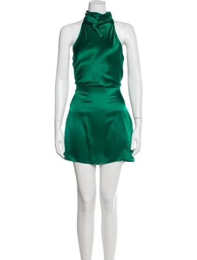 Pre-owned Amanda Uprichard Silk Mini Dress In Green