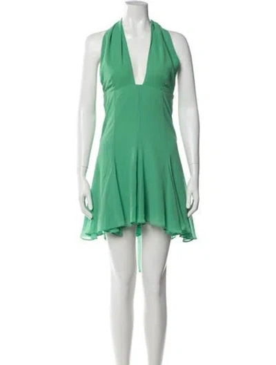 Pre-owned Amanda Uprichard Silk Mini Dress In Green