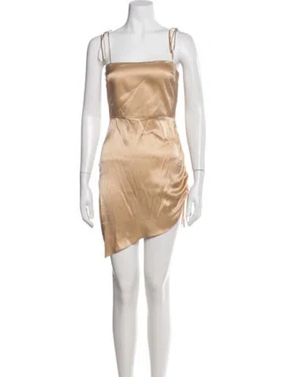 Pre-owned Amanda Uprichard Silk Mini Dress In Neutral